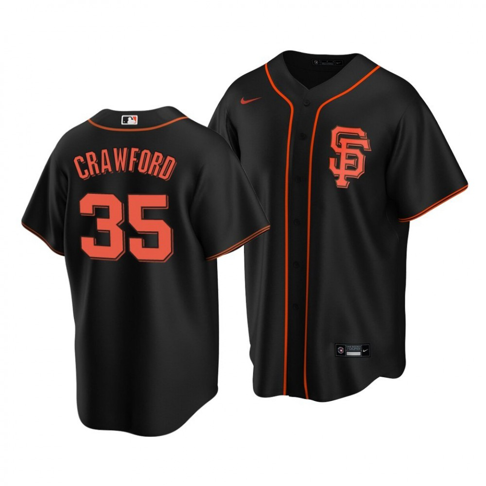 Men's San Francisco Giants Brandon Crawford #35 Black Home 2020 Jersey-Pro Kit Vault | Brand New 26/27 Sports Jerseys